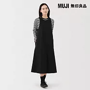【MUJI 無印良品】女速乾平織布無袖洋裝 S 黑色