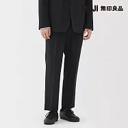 【MUJI 無印良品】男撥水加工彈性打褶褲 S 黑色