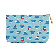 【日本製】-職人工藝手工製作富士山竹節收納包 富士天藍