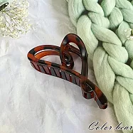 【卡樂熊】晶亮系列.曲線造型抓夾/鯊魚夾- 愛心玳瑁色