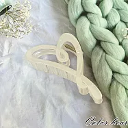 【卡樂熊】晶亮系列.曲線造型抓夾/鯊魚夾- 愛心奶油米