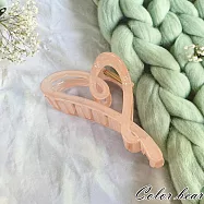 【卡樂熊】晶亮系列.曲線造型抓夾/鯊魚夾- 愛心甜心粉