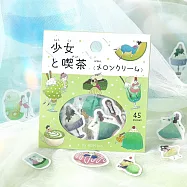 【日本BGM】散裝金箔和紙貼紙包45入 ‧ 少女咖啡館-哈密瓜冰淇淋蘇打