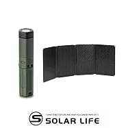 ADAMOUTDOOR 二代萬用伸縮野營燈+30W折疊太陽能充電板.戶外露營燈 伸縮燈 USB充電燈 多功能照明燈 工作燈磁吸燈 綠+30W折疊太陽能充電板