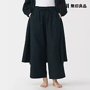 【MUJI 無印良品】女柔軟紗織長褲 M 黑色