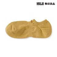 【MUJI 無印良品】男淺口直角襪25-27cm 煙燻芥黃