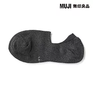 【MUJI 無印良品】男腳跟防滑淺口直角襪25-27cm 墨灰