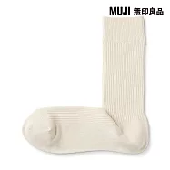 【MUJI 無印良品】男不易鬆脫螺紋直角襪25-27cm 原色