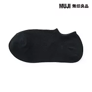 【MUJI 無印良品】女淺口直角襪23-25cm 黑色