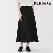 【MUJI 無印良品】女涼感寬襬裙 S 黑色