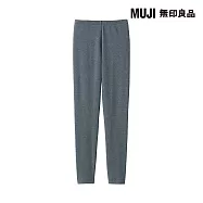 【MUJI 無印良品】女彈性天竺全長緊身褲 M 墨灰