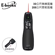 E-books E6 專業級翻頁紅光雷射無線簡報筆 黑
