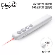 E-books E7 高感度紅光雷射翻頁無線簡報筆 白