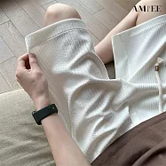 【AMIEE】高級感冰絲休閒運動短褲(男裝/KDPY-H211) 2XL 白色