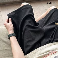 【AMIEE】高級感冰絲休閒運動短褲(男裝/KDPY-H211) 2XL 黑色