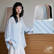 【BODYAIR嚴選】經典老錢風天絲亞麻鈕釦襯衫(上衣.透氣.鬆軟.外套.CASUAL) L 淺藍