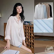 【BODYAIR嚴選】經典老錢風天絲亞麻鈕釦襯衫(上衣.透氣.鬆軟.外套.CASUAL) L 粉