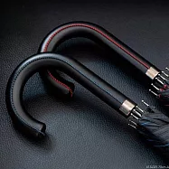 【日本Nakatani】Stitch大傘面 縫線皮革握把 耐風直傘 ‧ 藍