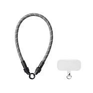 ELECOM 8mm手機短掛繩60W2合1充電線(附夾片)- 黑條紋