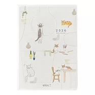 MIDORI POCKET DIARY 2026手帳(月單週)B6- 小貓