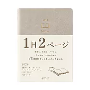MIDORI 2026 Diary hibino手帳1日2頁A6- 限定灰色