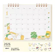MIDORI 2026桌上型月曆(M)- 小狗
