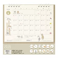 MIDORI 2026桌上型月曆(M)- 小貓