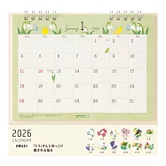 MIDORI 2026桌上型月曆(M)- 小鳥