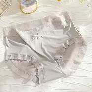 【唯蜜色】薄款冰絲蝴蝶結無痕中腰透氣女用內褲 L 灰色