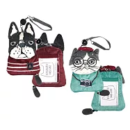 【Kusuguru Japan】日本眼鏡貓 票卡夾 零錢包 刺繡絨毛立體造型伸縮卷線票卡包 -Animal Mode系列 -折耳貓款