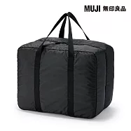 【MUJI 無印良品】可折疊撥水加工旅用波士頓包(75L用) 黑色