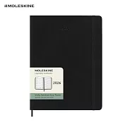 2026 MOLESKINE週記手帳/ 12M/ 軟皮/ XL型/ 黑