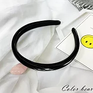 【卡樂熊】韓系優雅絲光海綿造型髮箍/髮圈- 黑色