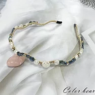 【卡樂熊】氣質珍鑽波浪造型髮箍- 藍色