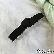 【卡樂熊】韓系簡約百搭結造型彈簧夾/髮夾- 磨砂黑