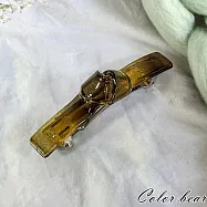 【卡樂熊】韓系簡約百搭結造型彈簧夾/髮夾- 亮面綠