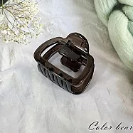 【卡樂熊】晶亮系列.方塊造型抓夾/鯊魚夾- 炭影棕