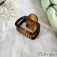 【卡樂熊】晶亮系列.方塊造型抓夾/鯊魚夾- 琥珀橙