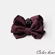 【卡樂熊】氣質韓風立體大蝶結造型鯊魚夾/抓夾/髮夾- 紫紅色