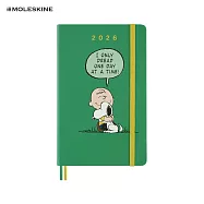 2026 MOLESKINE 史努比日記手帳/ 12M/ 硬殼/ L型/ 綠