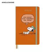 2026 MOLESKINE 史努比週記手帳/ 12M/ 硬殼/ L型/ 橙