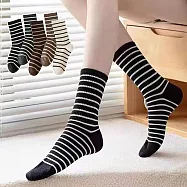 【AnZa】大地色配色條紋高筒百搭休閒襪(5入組) 圖片色