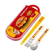 【日本正版授權】BURGER CONX 三件式 餐具組 日本製 環保餐具/湯匙/筷子/叉子 漢堡/薯條