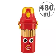 【日本正版授權】BURGER CONX 直飲式水壺 480ml 日本製 彈蓋式水壺 附背帶 薯條