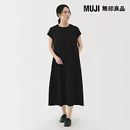 【MUJI 無印良品】女涼感短袖洋裝 S 黑色