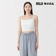 【MUJI 無印良品】女柔滑半截罩杯式細肩帶 L 白色