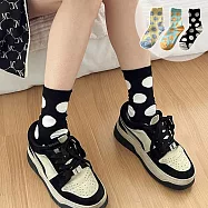 【AnZa】點點糖果色棉料堆堆襪短襪(3入組) B (黃+藍+黑)