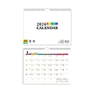珠友 2026年12K吊掛式月曆/掛曆/行事曆/月計劃(素面/橫式)
