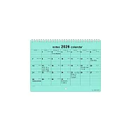 珠友 2026年可掛式雙圈月曆+筆記/兩用站立吊掛/掛曆桌曆/行事曆/月計劃/日曆農曆節日節氣 02荷綠