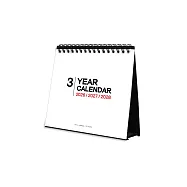 珠友 2026~2028三年吊掛式三角月曆/掛曆/桌曆/行事曆/長期規劃/記事日曆/簡約無印檯曆(小小)